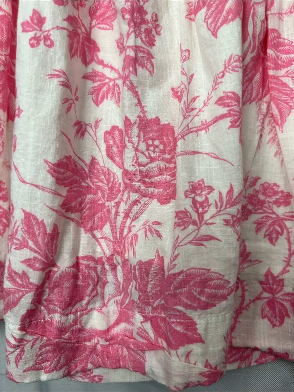 Baby GAP pink and white floral print smocked cotton dress 24 months